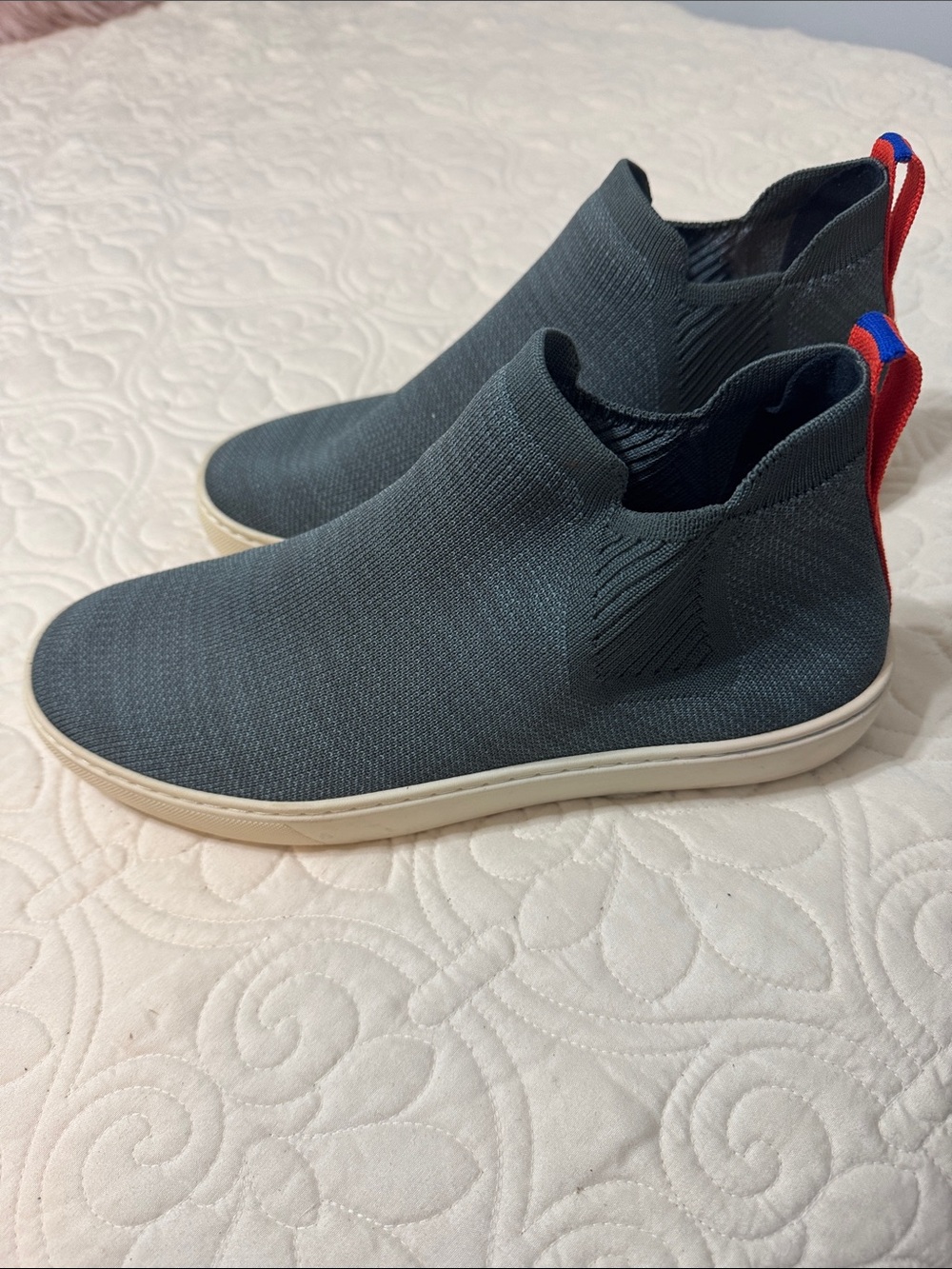 Rothy’s Slip-On Knit Sneakers in Charcoal Gray